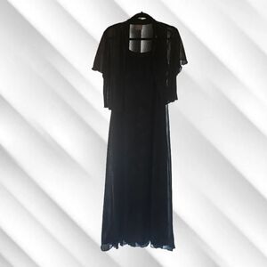 Classic Sparking Black Dress with Sheer Jacket Top ( 10P Petite )